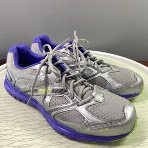 RYKA WOMENS‎ SILVER/GRAY& PURPLE WALKING COMFORT SNEAKERS SZ.9.5 W